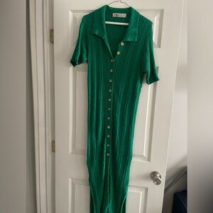 FP beach polo collar knit maxi dress